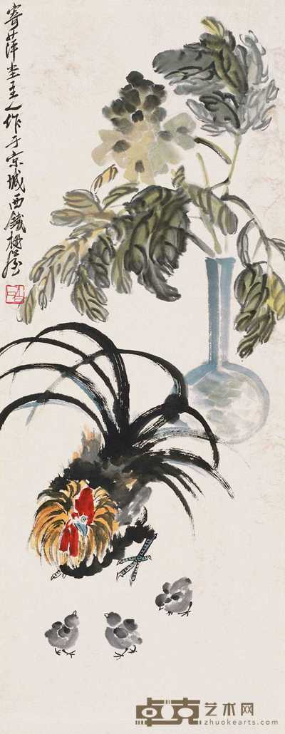 齐白石 大吉图 立轴 136×53cm